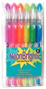 Pen: Neon Brights Gel Ink Pens, 6 Pens Pen: Neon Brights Gel Ink Pens, 6 Pens