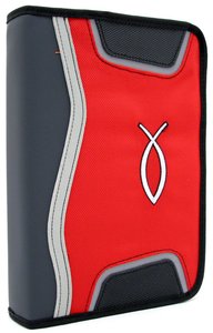 Bible Cover Nylon Ballistic With Fish Emblem Red Medium Bible Cover Nylon Ballistic With Fish Emblem Red Medium