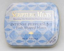 Scripture Fish Mints Pocket Tin: Intense Peppermint Sugar Free Scripture Fish Mints Pocket Tin: Intense Peppermint Sugar Free