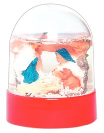 Christmas Plastic Snow Globe Red 6.25Cm Height Christmas Plastic Snow Globe Red 6.25Cm Height