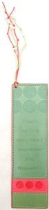 Bookmark Soft Tone: Philippians 1:3 (With Beaded Tassel) Bookmark Soft Tone: Philippians 1:3 (With Beaded Tassel)