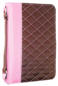 Bible Cover Aspen Micro Brown/Pink Large Bible Cover Aspen Micro Brown/Pink Large