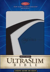 NKJV Ultraslim Bible Leathersoft Silver/Blue/Black NKJV Ultraslim Bible Leathersoft Silver/Blue/Black