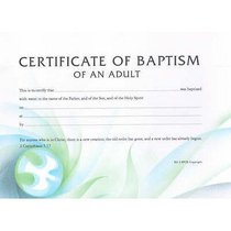 Certificate Adult Baptism (10 Pack) Certificate Adult Baptism (10 Pack)
