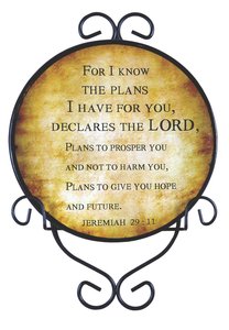 Ceramic Plate With Display Rack: For I Know the Plans, Jeremiah 29:11 Ceramic Plate With Display Rack: For I Know the Plans, Jeremiah 29:11
