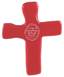 Squeezable Foam Rubber Cross: Red, I Can Do All Things Squeezable Foam Rubber Cross: Red, I Can Do All Things