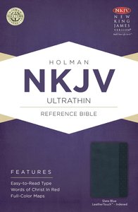 NKJV Ultrathin Reference Indexed Bible Slate Blue NKJV Ultrathin Reference Indexed Bible Slate Blue