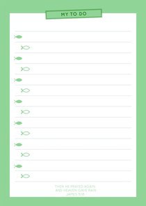 To Do Notepad: Green Fish Pattern, Fridge Magnet Attached (70 Sheets) To Do Notepad: Green Fish Pattern, Fridge Magnet Attached (70 Sheets)