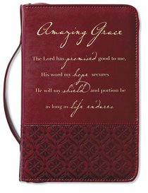 Amazing Grace Bible Cover Large Italian Duo-Tone Rich Red Amazing Grace Bible Cover Large Italian Duo-Tone Rich Red