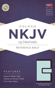 NKJV Ultrathin Reference Bible Brown/Blue With Magnetic Flap NKJV Ultrathin Reference Bible Brown/Blue With Magnetic Flap