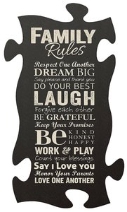 Puzzle Pieces Wall Art: Family Rules Puzzle Pieces Wall Art: Family Rules
