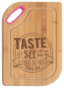 Hardwood Bamboo Cutting Board: Taste and See, Psalm 34:8 Hardwood Bamboo Cutting Board: Taste and See, Psalm 34:8