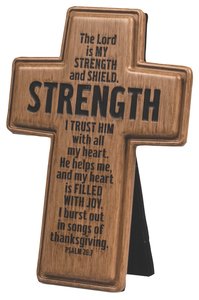 Cross: Wood Look Cast Stone: Strength Cross: Wood Look Cast Stone: Strength