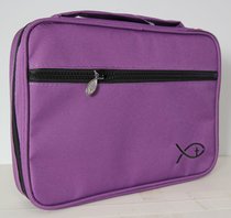 Bible Cover Deluxe With Fish Symbol: Blackberry Xlarge Bible Cover Deluxe With Fish Symbol: Blackberry Xlarge