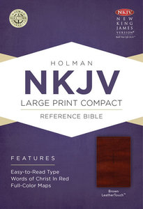 NKJV Large Print Compact Reference Bible Brown Leathertouch With Celtic Cross NKJV Large Print Compact Reference Bible Brown Leathertouch With Celtic Cross