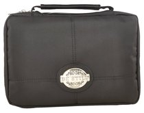 Bible Cover Two-Fold Organizer Large: Be Still Black Micro-Fiber Bible Cover Two-Fold Organizer Large: Be Still Black Micro-Fiber