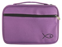 Bible Cover Deluxe With Fish Symbol: Blackberry Large Bible Cover Deluxe With Fish Symbol: Blackberry Large