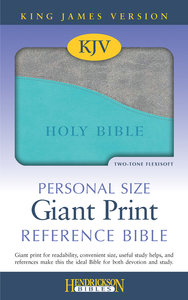 KJV Personal Size Giant Print Reference Bible Turquoise/Grey Flexisoft KJV Personal Size Giant Print Reference Bible Turquoise/Grey Flexisoft