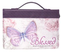 Bible Cover Large: Blessed Butterfly Jer. 17:7 Purple Fashion Trendy Luxleather Bible Cover Large: Blessed Butterfly Jer. 17:7 Purple Fashion Trendy Luxleather