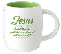 Ceramic Barrel Mug: Jesus (Green) Ceramic Barrel Mug: Jesus (Green)