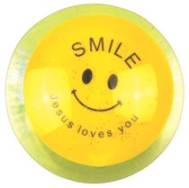 Water Ball Bouncy Ball With Yellow Glitter: Jesus Loves You, 6.5cm Water Ball Bouncy Ball With Yellow Glitter: Jesus Loves You, 6.5cm