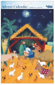 Advent Calendar: Manger and Animals With Bible Text Advent Calendar: Manger and Animals With Bible Text