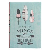 Silky-Soft Printed Journal: Under His Wings Feathers Blue Luxleather Silky-Soft Printed Journal: Under His Wings Feathers Blue Luxleather