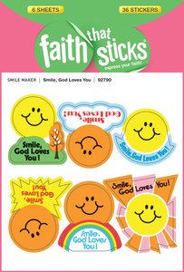 Smile, God Loves You (6 Sheets, 36 Stickers) (Stickers Faith That Sticks Series) Smile, God Loves You (6 Sheets, 36 Stickers) (Stickers Faith That Sticks Series)