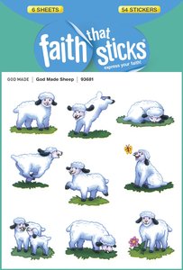 God Made Sheep (6 Sheets, 54 Stickers) (Stickers Faith That Sticks Series) God Made Sheep (6 Sheets, 54 Stickers) (Stickers Faith That Sticks Series)