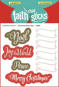 Christmas Sticky Tags (6 Sheets, 48 Stickers) (Stickers Faith That Sticks Series) Christmas Sticky Tags (6 Sheets, 48 Stickers) (Stickers Faith That Sticks Series)