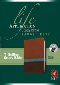 NLT Large Print Life Application Study Bible Indexed Brown Tan Heather Blue (Red Letter Edition) NLT Large Print Life Application Study Bible Indexed Brown Tan Heather Blue (Red Letter Edition)