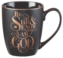Ceramic Mug: Be Still & Know....Black, Saved By Grace Ceramic Mug: Be Still & Know....Black, Saved By Grace