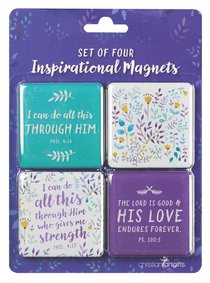 Inspirational Magnet Pack: I Can Do All This Through....Purple/Floral (Phil 4:13) Inspirational Magnet Pack: I Can Do All This Through....Purple/Floral (Phil 4:13)