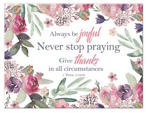 Large Glass Cutting Board: Always Be Joyful, Floral Large Glass Cutting Board: Always Be Joyful, Floral