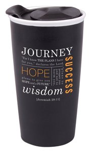 Ceramic Tumbler Mug: Journey, Black (Jer 29:11) Ceramic Tumbler Mug: Journey, Black (Jer 29:11)