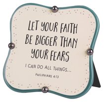 Ceramic Plaque: Let Your Faith, Blue/Cream Little Blessings (Phil 4:13) Ceramic Plaque: Let Your Faith, Blue/Cream Little Blessings (Phil 4:13)