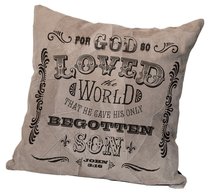 Leather Pillow: For God So Loved the World, John 3:16, 35Cm X 35Cm Leather Pillow: For God So Loved the World, John 3:16, 35Cm X 35Cm