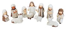 Resin Knitted Finish Childrens 11 Piece Nativity Set Cream Resin Knitted Finish Childrens 11 Piece Nativity Set Cream