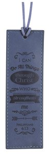 Leather Lux Bookmark: I Can Do All Things Through Christ, Philippians 4:13, Blue Leather Lux Bookmark: I Can Do All Things Through Christ, Philippians 4:13, Blue