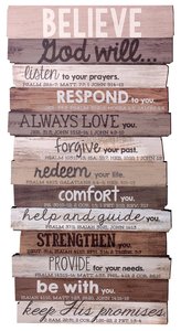Stacked Word Wall Plaque: Believe, Mdf/Paper, Medium Stacked Word Wall Plaque: Believe, Mdf/Paper, Medium