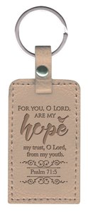 Leather Lux Keyring: Hope, Psalm 71:5, Pearl Leather Lux Keyring: Hope, Psalm 71:5, Pearl