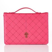 Bible Cover Medium Cross Badge Grace Zipper Pink Luxleather Bible Cover Medium Cross Badge Grace Zipper Pink Luxleather