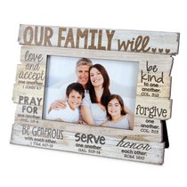 Stacked Wood Frame: Our Family Will.... (Various Scriptures) Stacked Wood Frame: Our Family Will.... (Various Scriptures)