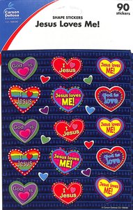 Sticker Pack: Jesus Loves Me! Shape Stickers (90 Stickers Per Pack) Sticker Pack: Jesus Loves Me! Shape Stickers (90 Stickers Per Pack)