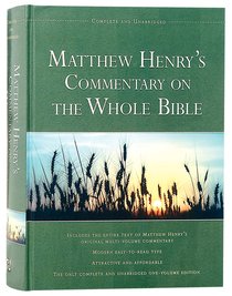 Matthew Henrys Commentary on the Whole Bible Matthew Henrys Commentary on the Whole Bible