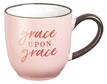 Ceramic Mug: Grace Upon Grace, Pink/White Ceramic Mug: Grace Upon Grace, Pink/White