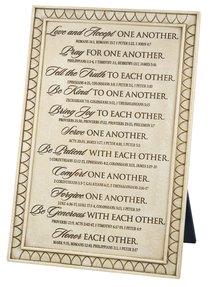 Cast Stone Small Desktop Plaque: One Another (Various Scriptures) Cast Stone Small Desktop Plaque: One Another (Various Scriptures)