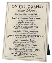 Plaque Cast Stone Word Study: Journey, Cream, Various Scriptures Plaque Cast Stone Word Study: Journey, Cream, Various Scriptures