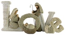 Resin Knitted Finish White/Beige Holy Family: Love Resin Knitted Finish White/Beige Holy Family: Love