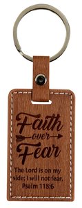 Leather Lux Keyring: Faith Over Fear, Psalm 118:6 Leather Lux Keyring: Faith Over Fear, Psalm 118:6